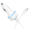 Borofone Ładowarka samochodowa BZ14 Max - 2xUSB - 2,4A z kablem USB na Micro USB biała