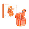 Borofone Słuchawki Bluetooth TWS BW23 Crystal Bean Transparent Edition Pomarańczowe